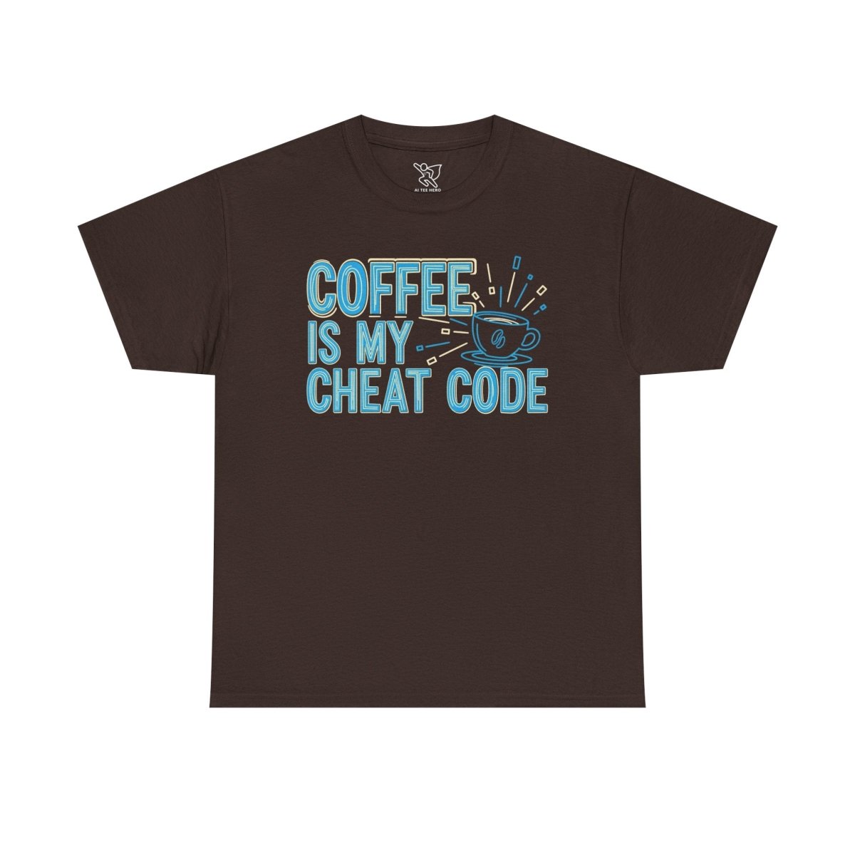 "Coffee is My Cheat Code" CW - 2 Coffee Lover's Unisex Heavy Cotton Tee, Perfect for Casual Wear, Gifts for Friends, Coffee Obsessed, Everyday Comfort - AI Tee Hero