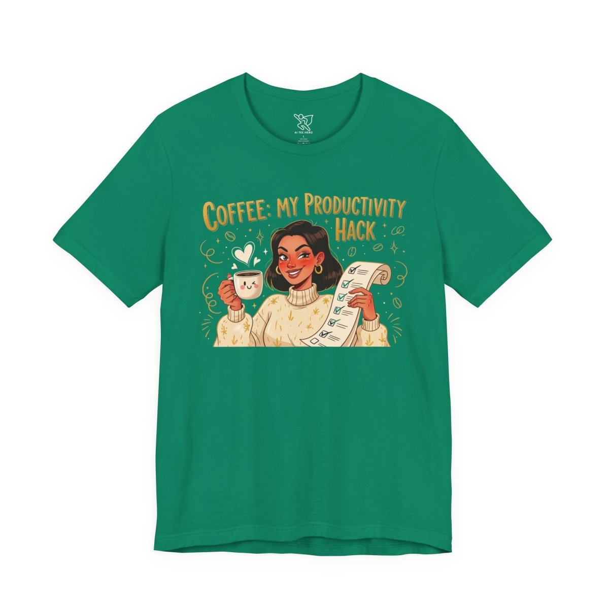 "Coffee: My Productivity Hack" Funny Tee, Gift for Coffee Lovers, Unisex Funny Shirt, Casual Wear, Quirky Gift Idea - AI Tee Hero