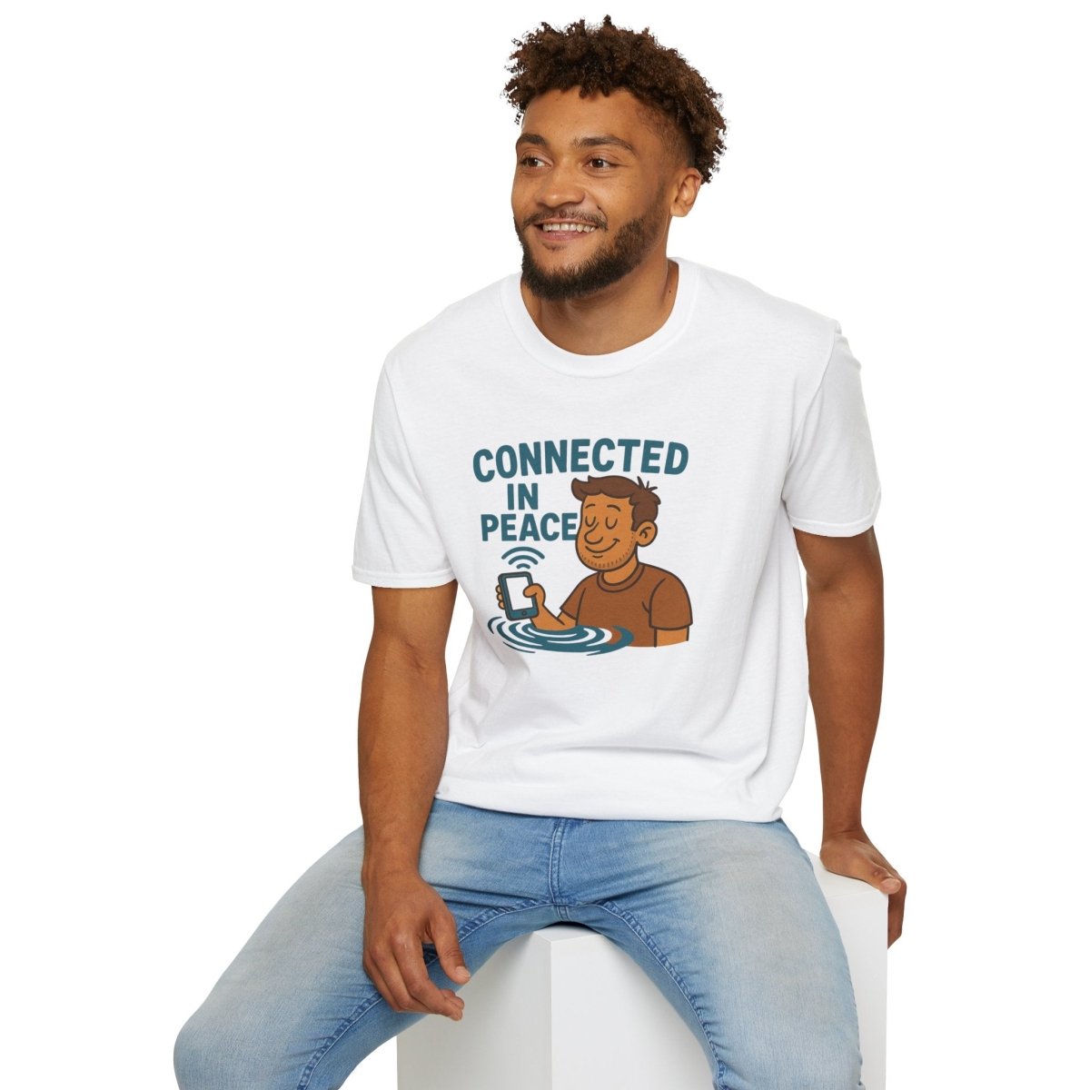 "Connected in Peace" Unisex Shirt, Relaxed Vibe Tee, Chill Casual Wear, Gift for Mindfulness Lovers, Summer Fashion - MINDSet Collection - AI Tee Hero