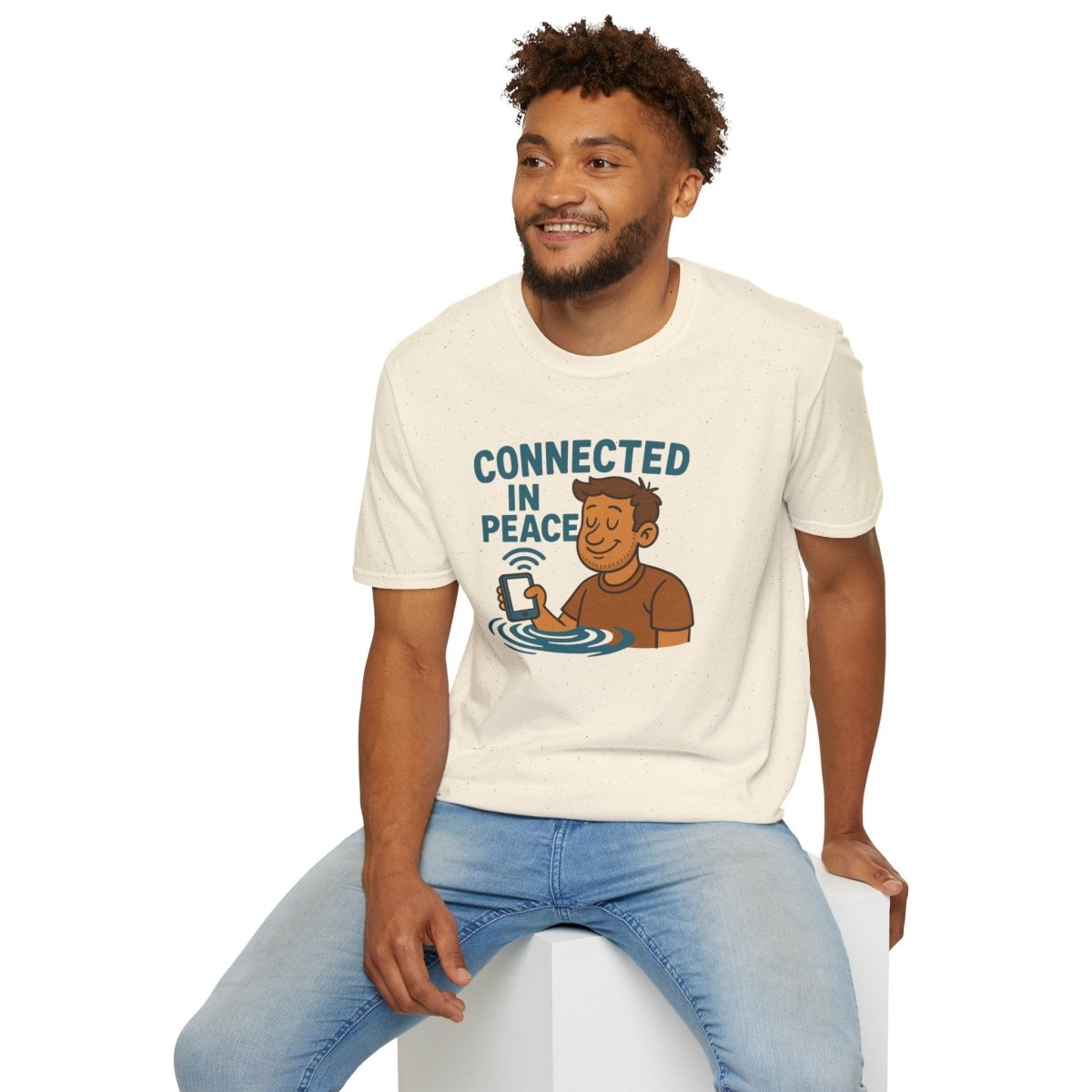 "Connected in Peace" Unisex Shirt, Relaxed Vibe Tee, Chill Casual Wear, Gift for Mindfulness Lovers, Summer Fashion - MINDSet Collection - AI Tee Hero