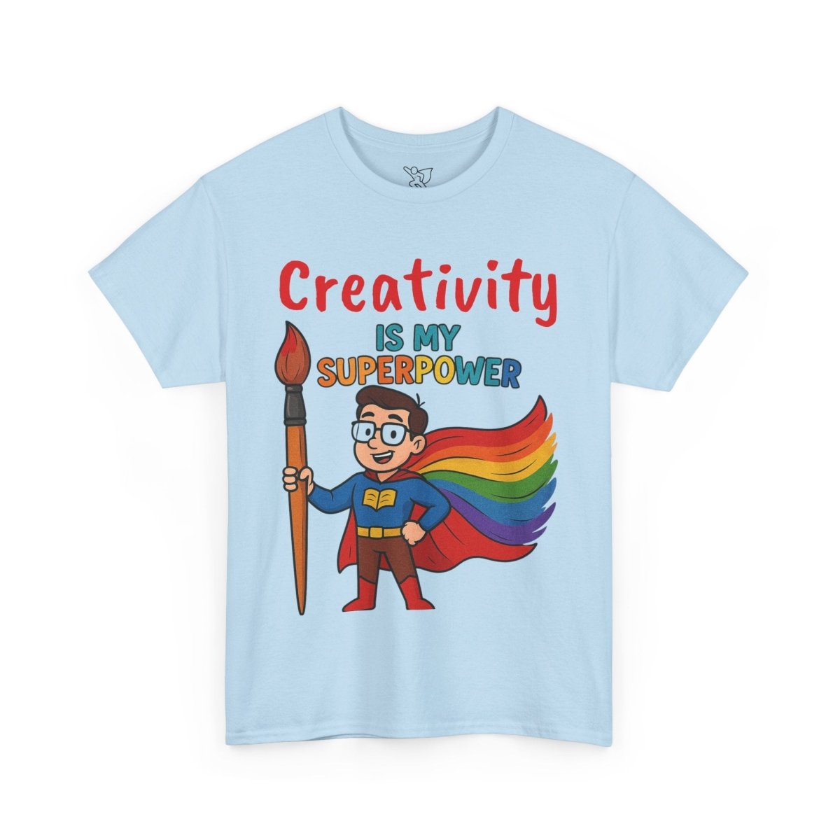 "Creativity is My Superpower" Art Teacher Tee, Unisex Heavy Cotton Tee for Creative Souls, Gift for Art Lovers, Casual Wear, Painting Enthusiasts, Everyday Superheroes Teacher Edition MINDSet - AI Tee Hero
