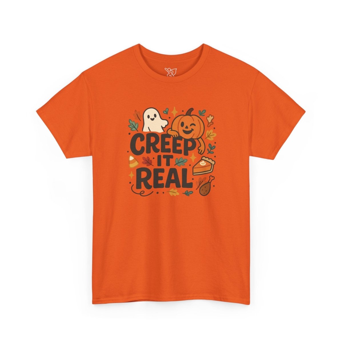 "Creep It Real" Halloween Tee, Unisex Heavy Cotton Shirt, Fall Graphic T-Shirt, Spooky Season Apparel, Cute Halloween Gift, Casual - AI Tee Hero