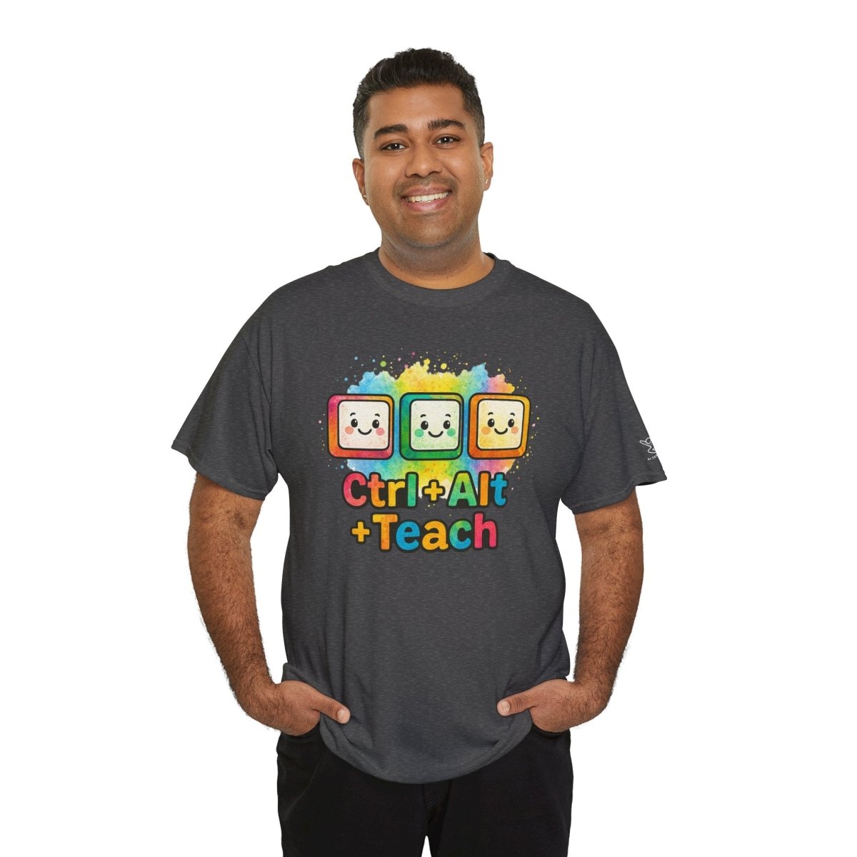 "CTRL.Alt.Teach" Colorful Teacher Tee Gift for Educators, Funny Teaching Shirt, Back to School Apparel, Classroom Humor Top - AI Tee Hero