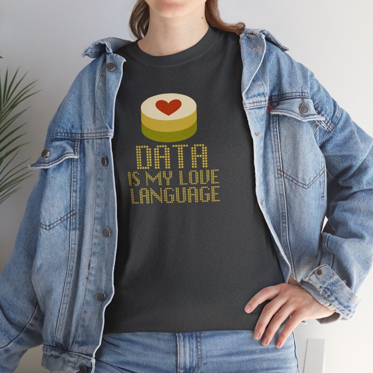"Data is My Love Language" CW - 1 Casual Unisex Cotton T-Shirt, Tech Enthusiast Gift, Cute Data Lover Apparel, Geeky Gift for Him Her - AI Tee Hero