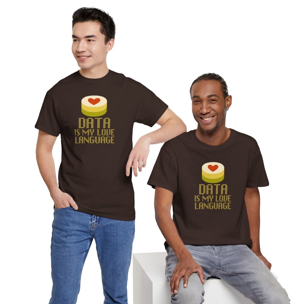 "Data is My Love Language" CW - 1 Casual Unisex Cotton T-Shirt, Tech Enthusiast Gift, Cute Data Lover Apparel, Geeky Gift for Him Her - AI Tee Hero