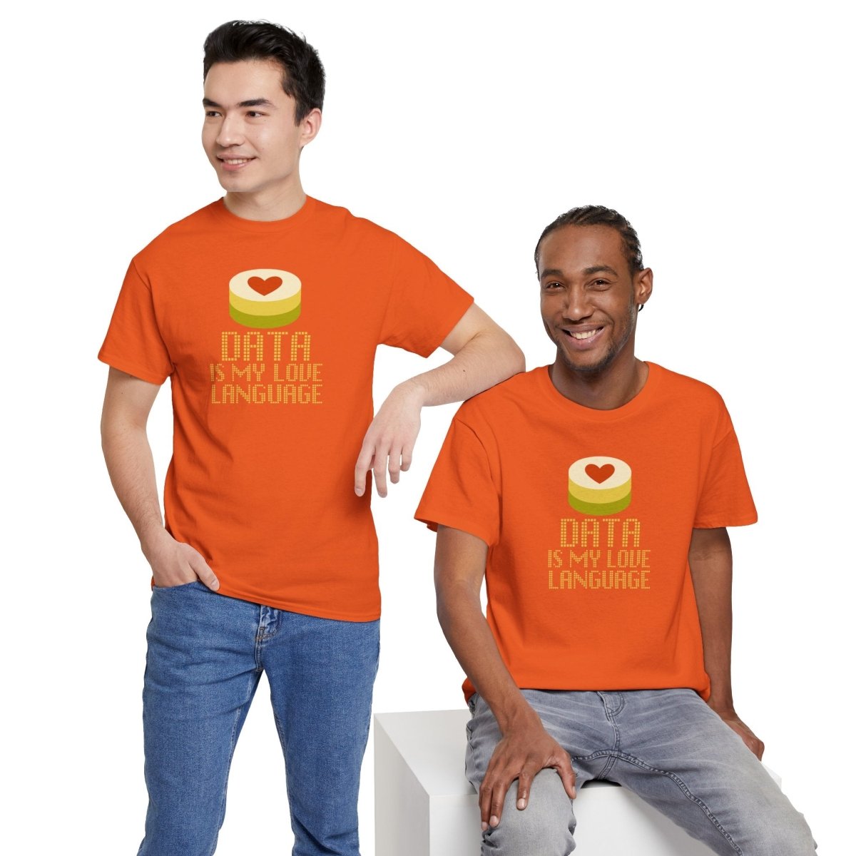 "Data is My Love Language" CW - 1 Casual Unisex Cotton T-Shirt, Tech Enthusiast Gift, Cute Data Lover Apparel, Geeky Gift for Him Her - AI Tee Hero