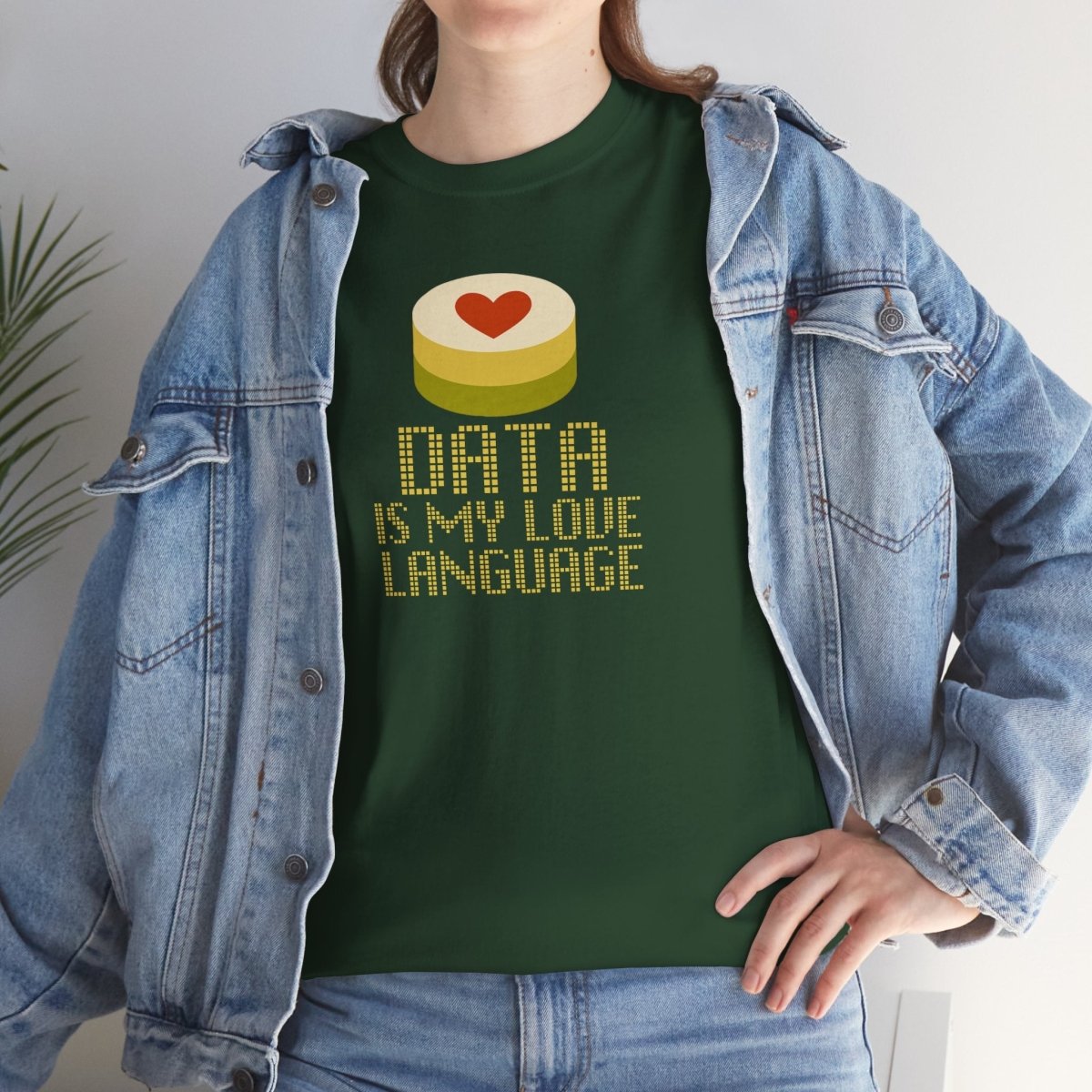 "Data is My Love Language" CW - 1 Casual Unisex Cotton T-Shirt, Tech Enthusiast Gift, Cute Data Lover Apparel, Geeky Gift for Him Her - AI Tee Hero