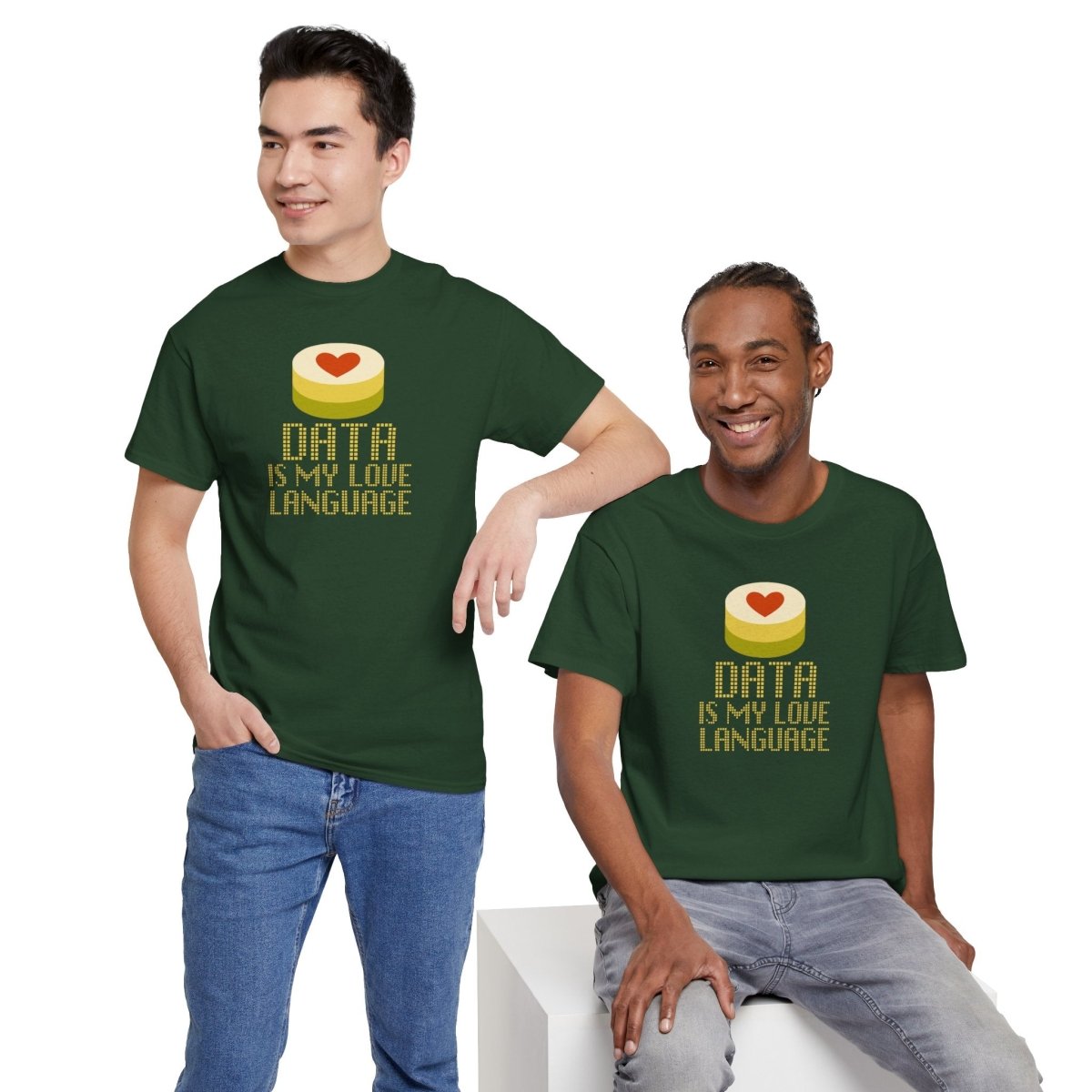 "Data is My Love Language" CW - 1 Casual Unisex Cotton T-Shirt, Tech Enthusiast Gift, Cute Data Lover Apparel, Geeky Gift for Him Her - AI Tee Hero