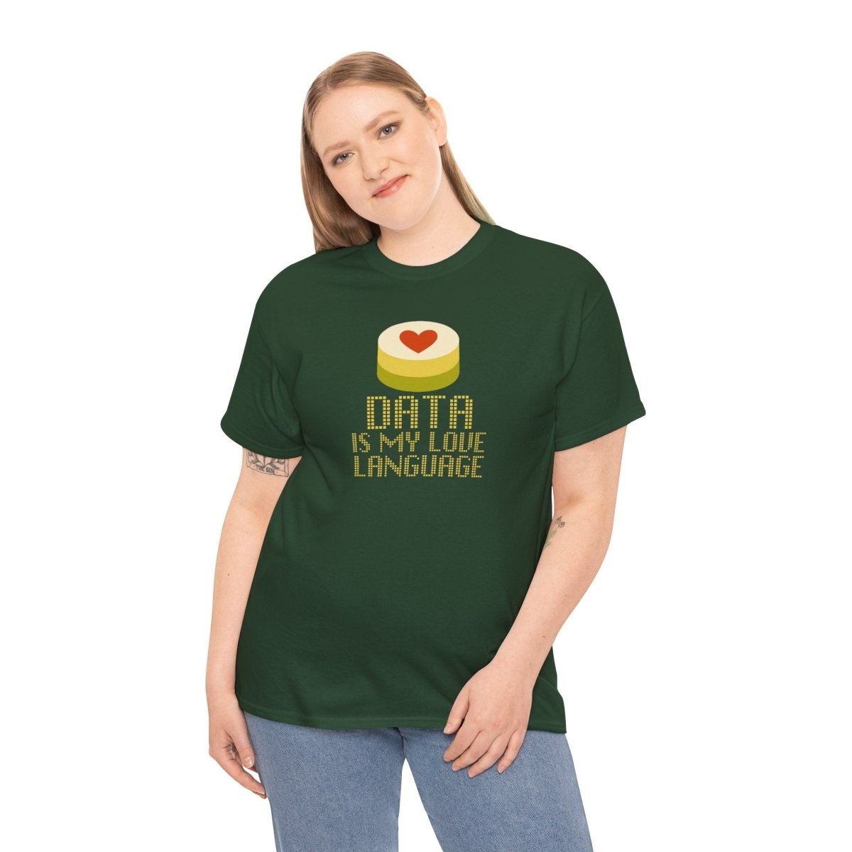 "Data is My Love Language" CW - 1 Casual Unisex Cotton T-Shirt, Tech Enthusiast Gift, Cute Data Lover Apparel, Geeky Gift for Him Her - AI Tee Hero