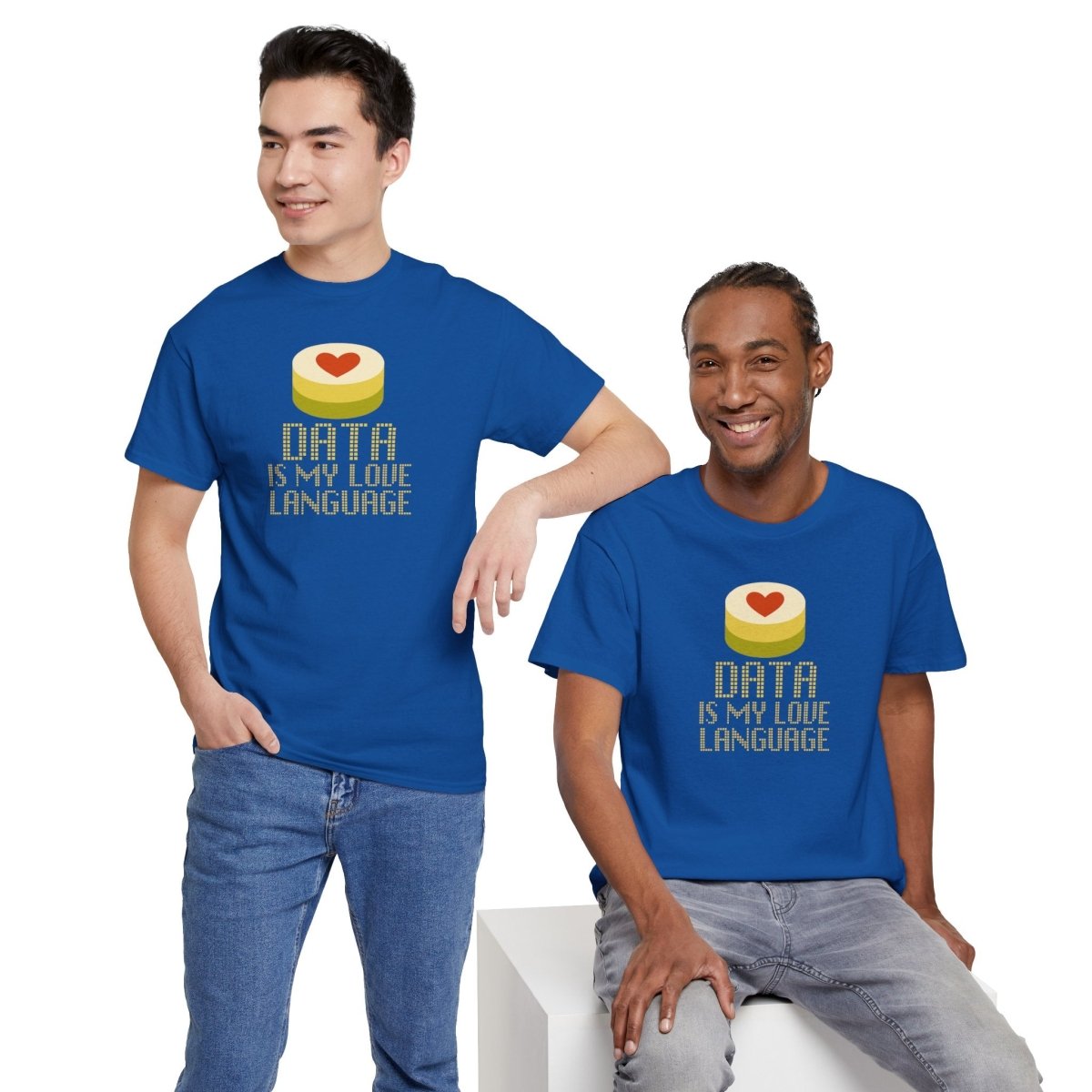 "Data is My Love Language" CW - 1 Casual Unisex Cotton T-Shirt, Tech Enthusiast Gift, Cute Data Lover Apparel, Geeky Gift for Him Her - AI Tee Hero