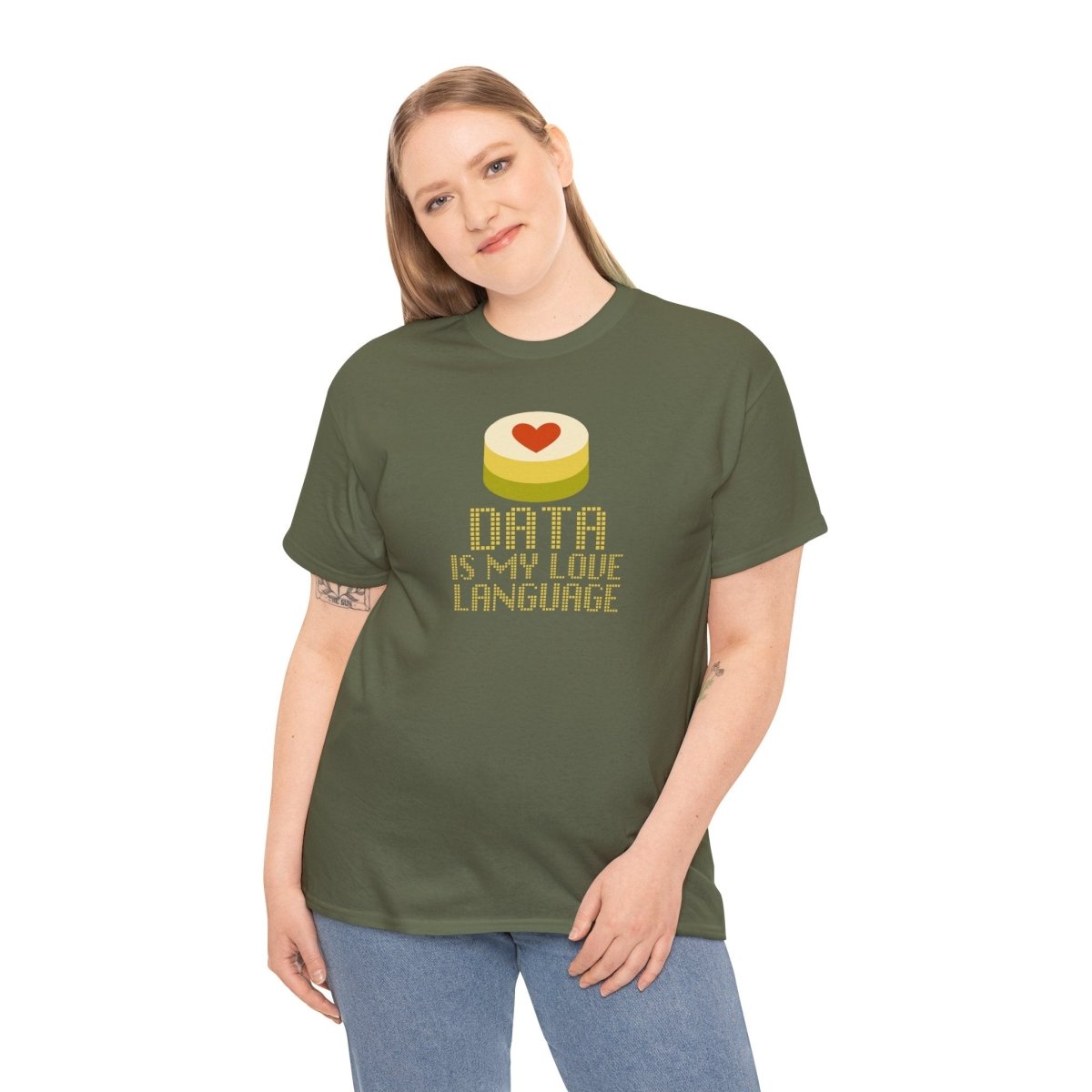 "Data is My Love Language" CW - 1 Casual Unisex Cotton T-Shirt, Tech Enthusiast Gift, Cute Data Lover Apparel, Geeky Gift for Him Her - AI Tee Hero