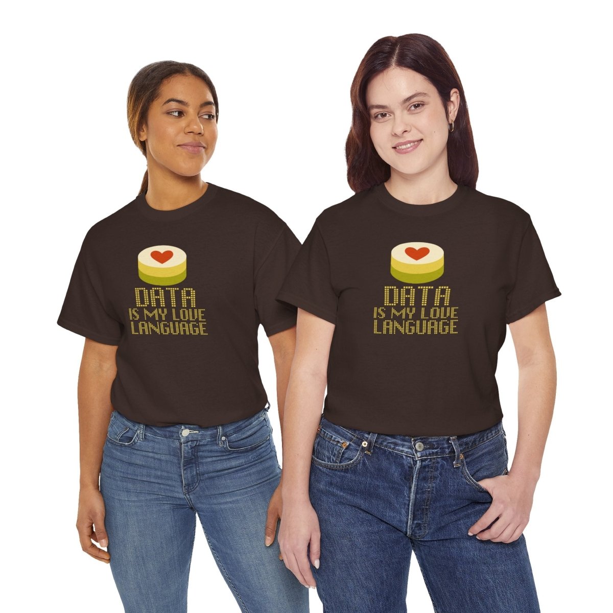 "Data is My Love Language" CW - 1 Casual Unisex Cotton T-Shirt, Tech Enthusiast Gift, Cute Data Lover Apparel, Geeky Gift for Him Her - AI Tee Hero