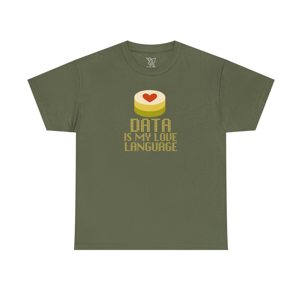 "Data is My Love Language" CW - 1 Casual Unisex Cotton T-Shirt, Tech Enthusiast Gift, Cute Data Lover Apparel, Geeky Gift for Him Her - AI Tee Hero