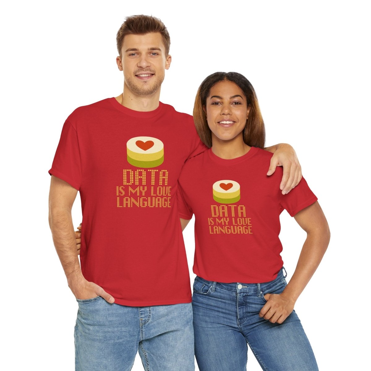 "Data is My Love Language" CW - 1 Casual Unisex Cotton T-Shirt, Tech Enthusiast Gift, Cute Data Lover Apparel, Geeky Gift for Him Her - AI Tee Hero