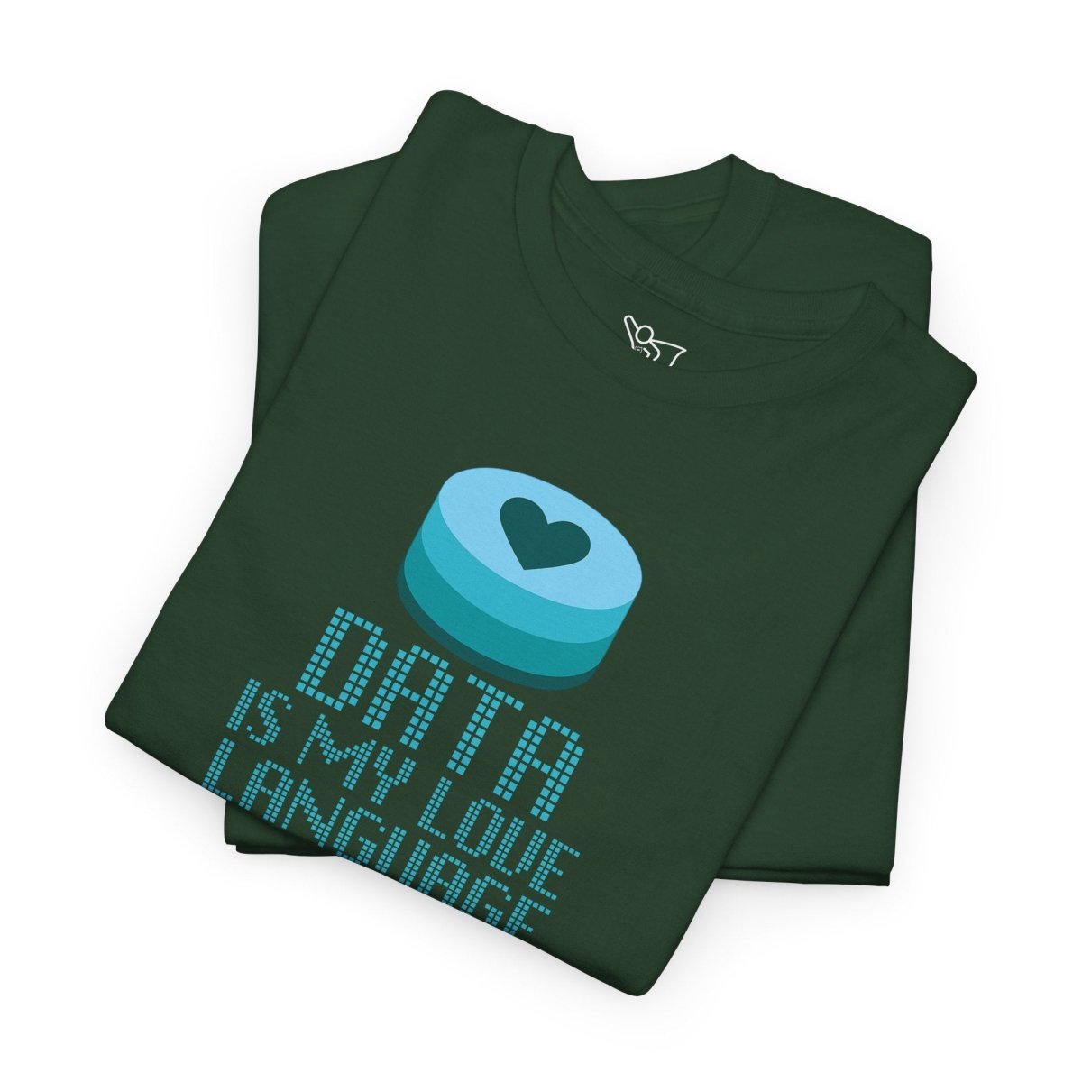 "Data is My Love Language" CW - 4 Casual Unisex Cotton T-Shirt, Tech Enthusiast Gift, Cute Data Lover Apparel, Geeky Gift for Him Her - AI Tee Hero