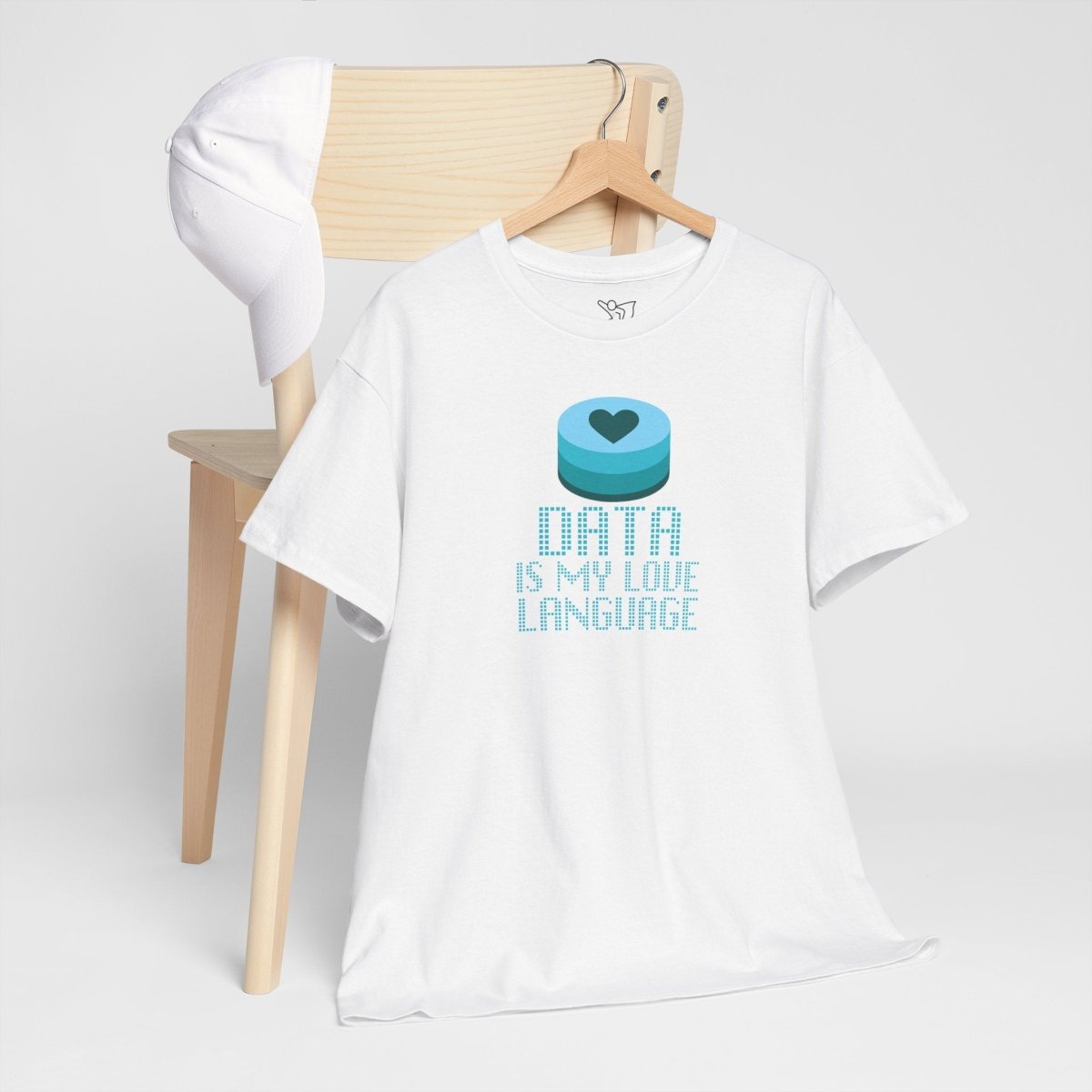 "Data is My Love Language" CW - 4 Casual Unisex Cotton T-Shirt, Tech Enthusiast Gift, Cute Data Lover Apparel, Geeky Gift for Him Her - AI Tee Hero
