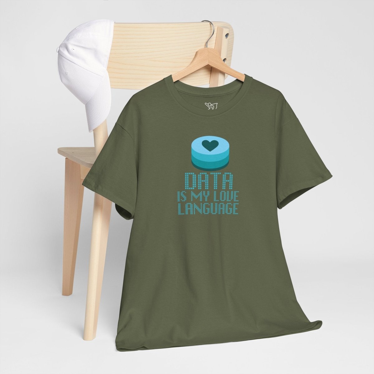 "Data is My Love Language" CW - 4 Casual Unisex Cotton T-Shirt, Tech Enthusiast Gift, Cute Data Lover Apparel, Geeky Gift for Him Her - AI Tee Hero