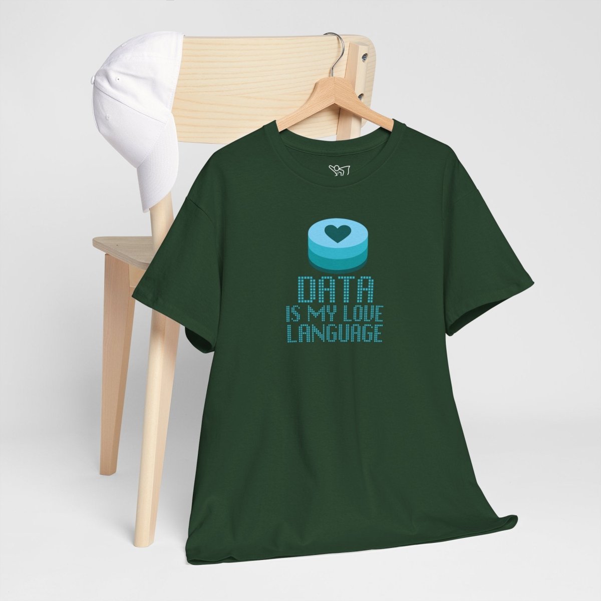 "Data is My Love Language" CW - 4 Casual Unisex Cotton T-Shirt, Tech Enthusiast Gift, Cute Data Lover Apparel, Geeky Gift for Him Her - AI Tee Hero