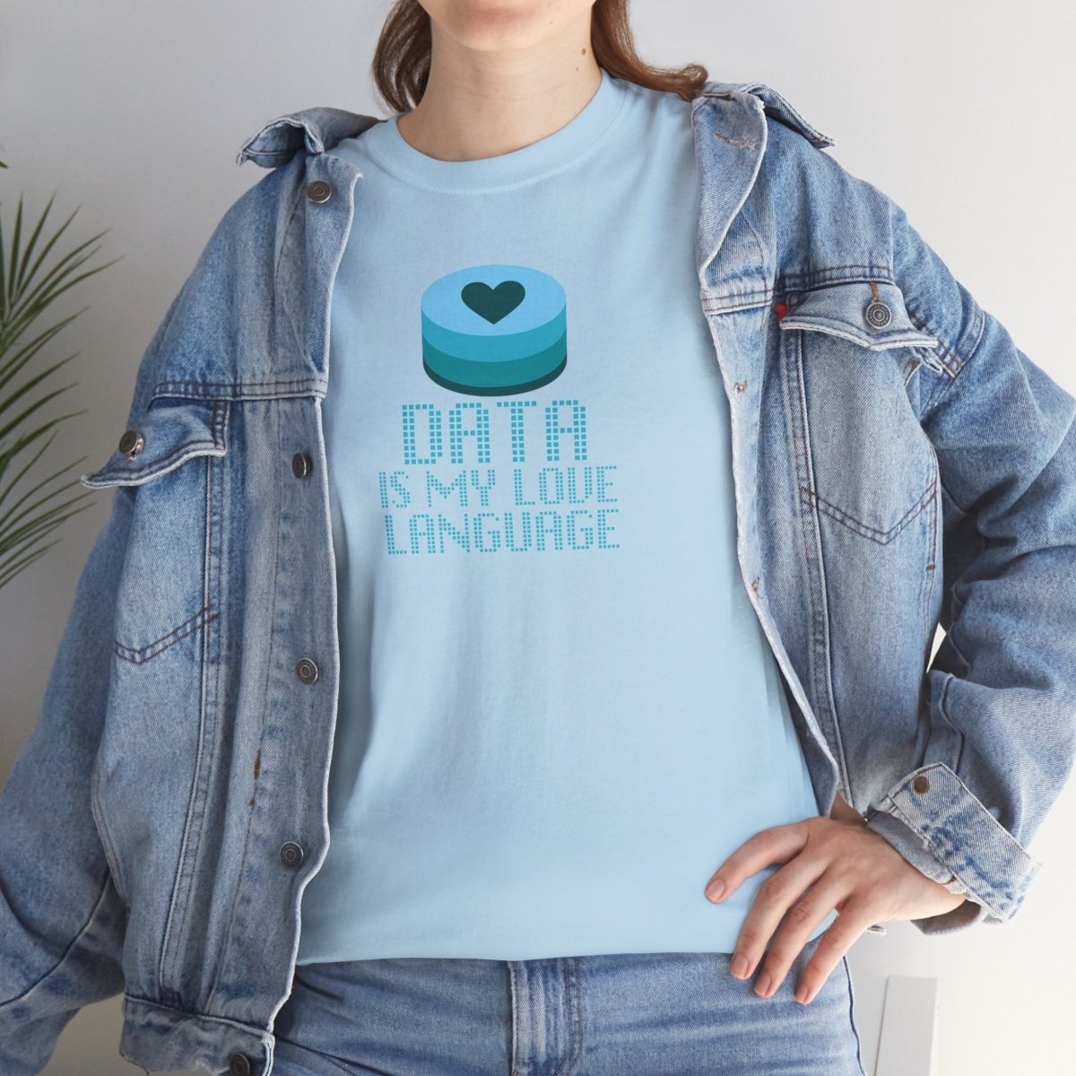 "Data is My Love Language" CW - 4 Casual Unisex Cotton T-Shirt, Tech Enthusiast Gift, Cute Data Lover Apparel, Geeky Gift for Him Her - AI Tee Hero