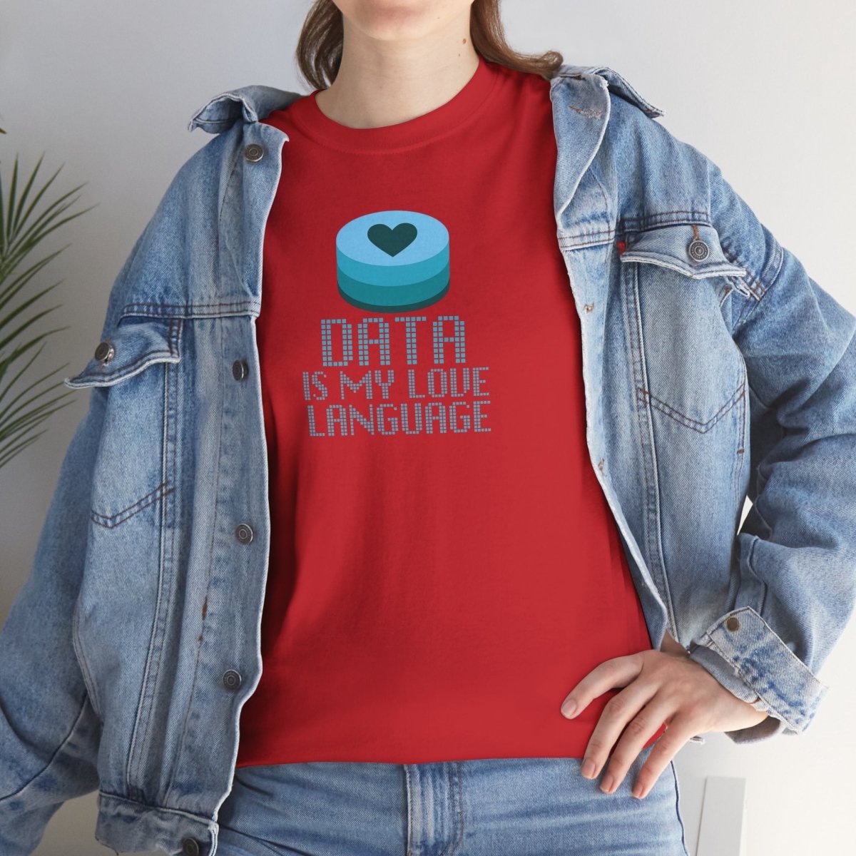 "Data is My Love Language" CW - 4 Casual Unisex Cotton T-Shirt, Tech Enthusiast Gift, Cute Data Lover Apparel, Geeky Gift for Him Her - AI Tee Hero