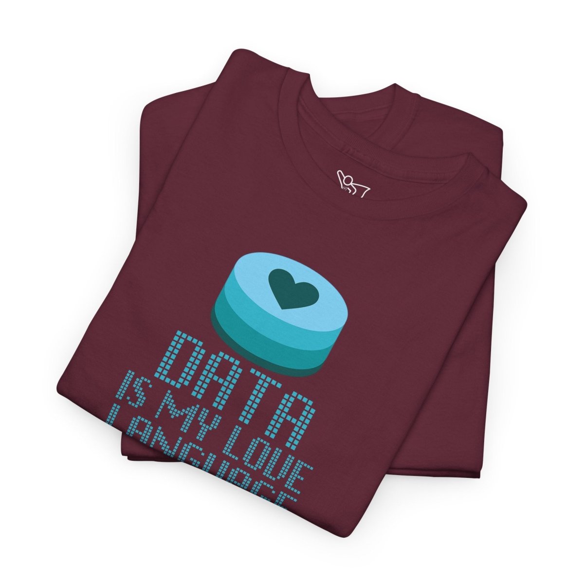 "Data is My Love Language" CW - 4 Casual Unisex Cotton T-Shirt, Tech Enthusiast Gift, Cute Data Lover Apparel, Geeky Gift for Him Her - AI Tee Hero