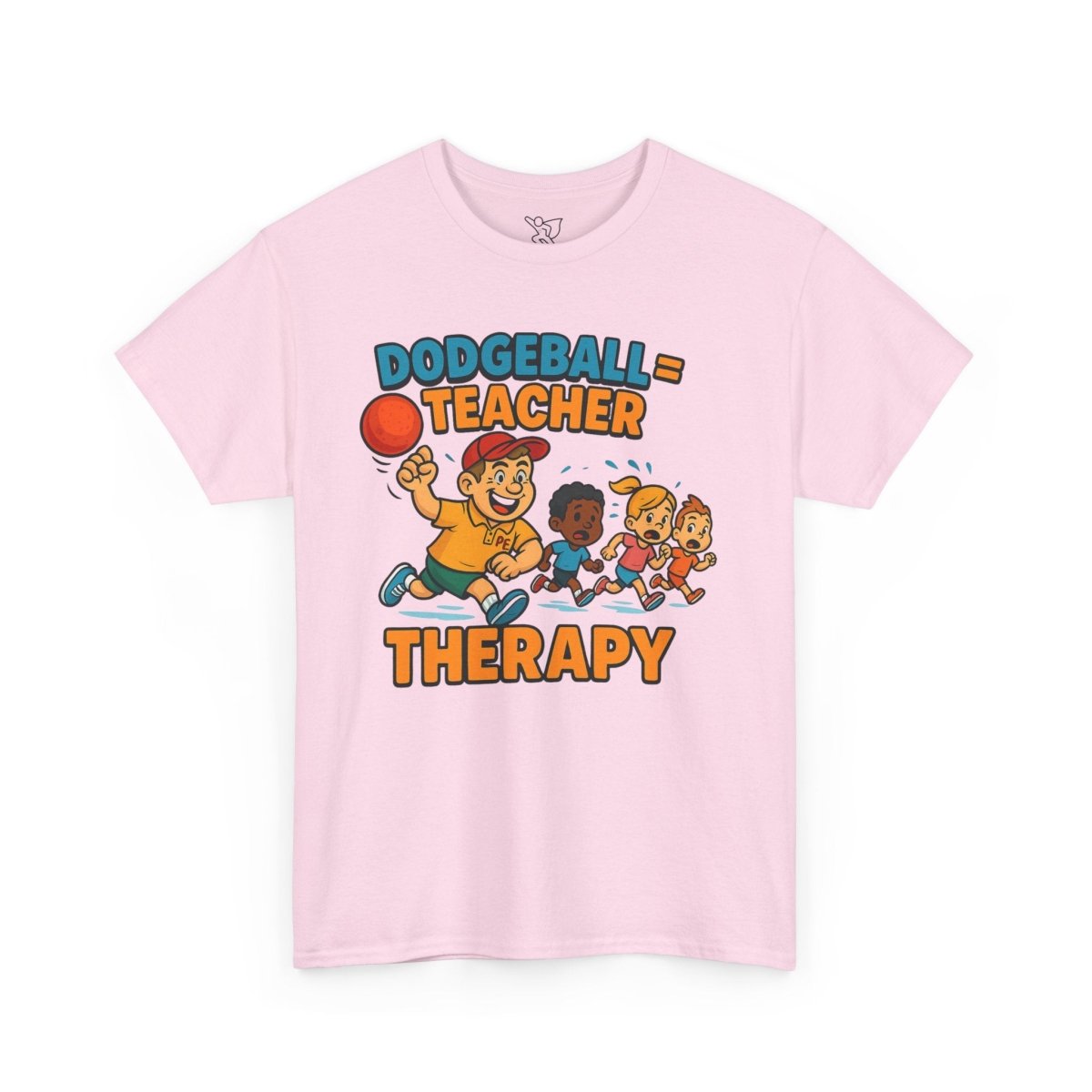 "Dodgeball = Teacher Therapy" Energetic P.E. Teacher Tee, Unisex Cotton Shirt, Fun Sports Apparel, Gift for Coaches, Back - to - School - AI Tee Hero