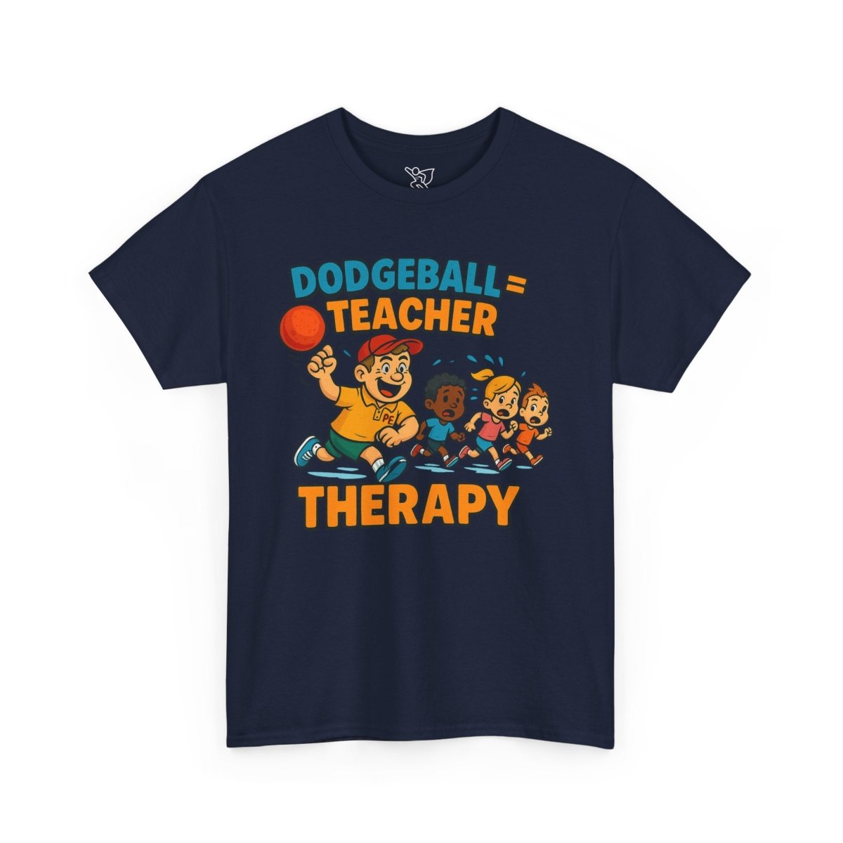 "Dodgeball = Teacher Therapy" Energetic P.E. Teacher Tee, Unisex Cotton Shirt, Fun Sports Apparel, Gift for Coaches, Back - to - School - AI Tee Hero