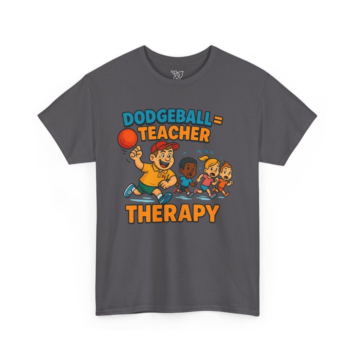 "Dodgeball = Teacher Therapy" Energetic P.E. Teacher Tee, Unisex Cotton Shirt, Fun Sports Apparel, Gift for Coaches, Back - to - School - AI Tee Hero