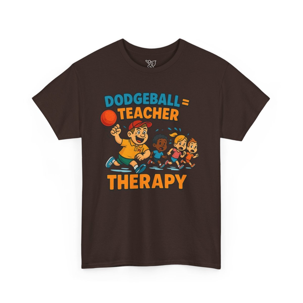 "Dodgeball = Teacher Therapy" Energetic P.E. Teacher Tee, Unisex Cotton Shirt, Fun Sports Apparel, Gift for Coaches, Back - to - School - AI Tee Hero