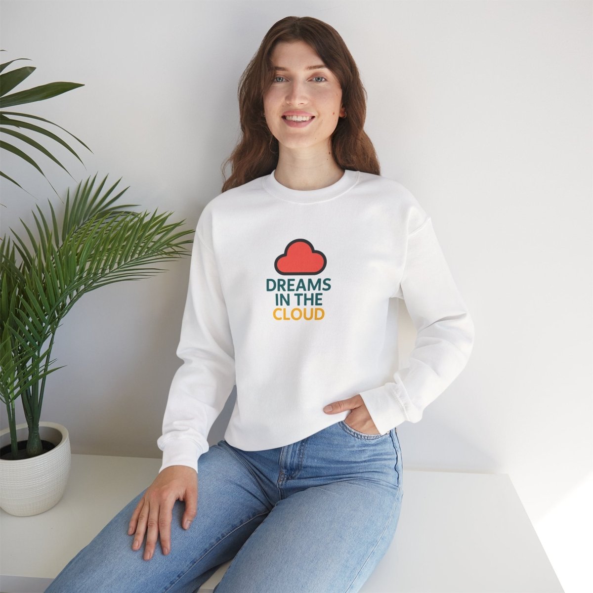 "Dreams in the Cloud" Sweatshirt, Cozy Unisex Crewneck, Comfortable Gift for Dreamers, Everyday Wear, Casual Style - AI Tee Hero