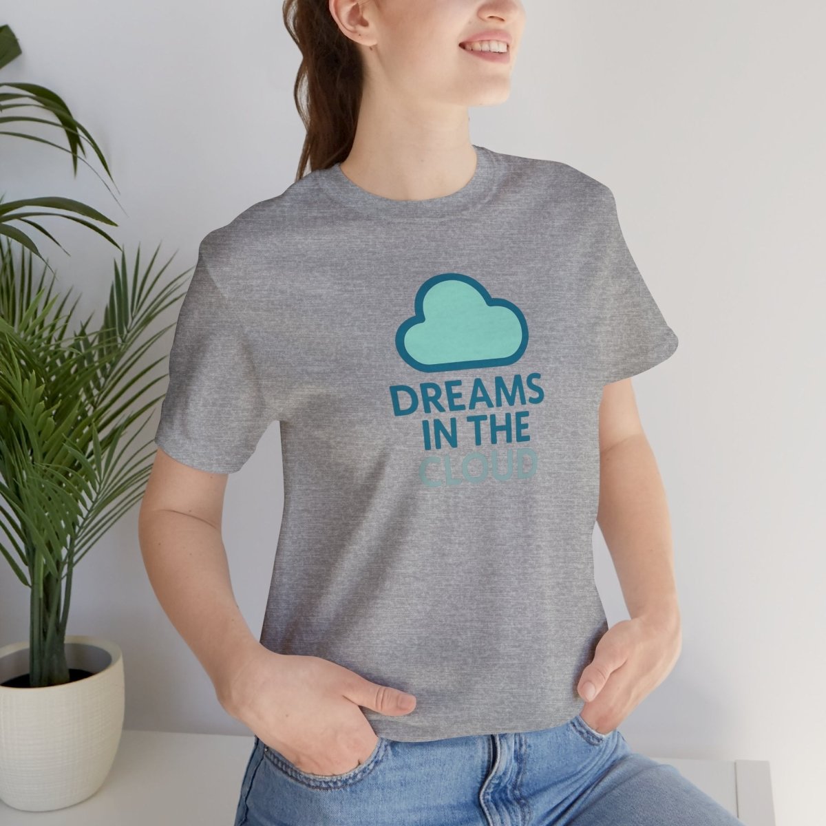 "Dreams in the Cloud" Unisex Tee, Cozy Cloud T-Shirt, Motivational Short Sleeve Shirt, Birthday Gift, Dreamy Casual Wear - AI Tee Hero