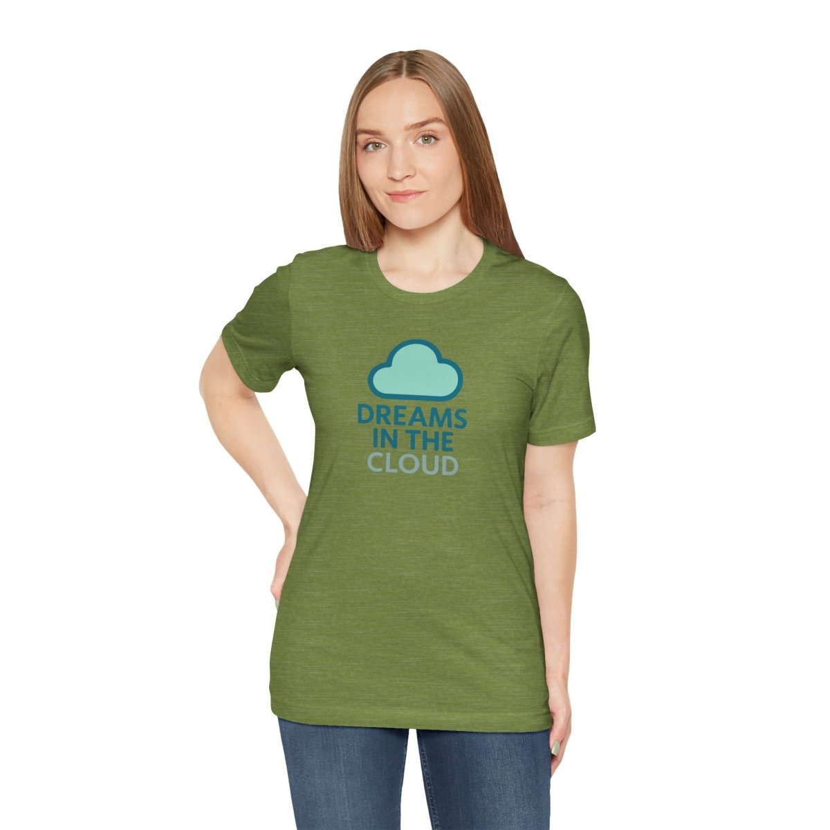 "Dreams in the Cloud" Unisex Tee, Cozy Cloud T-Shirt, Motivational Short Sleeve Shirt, Birthday Gift, Dreamy Casual Wear - AI Tee Hero