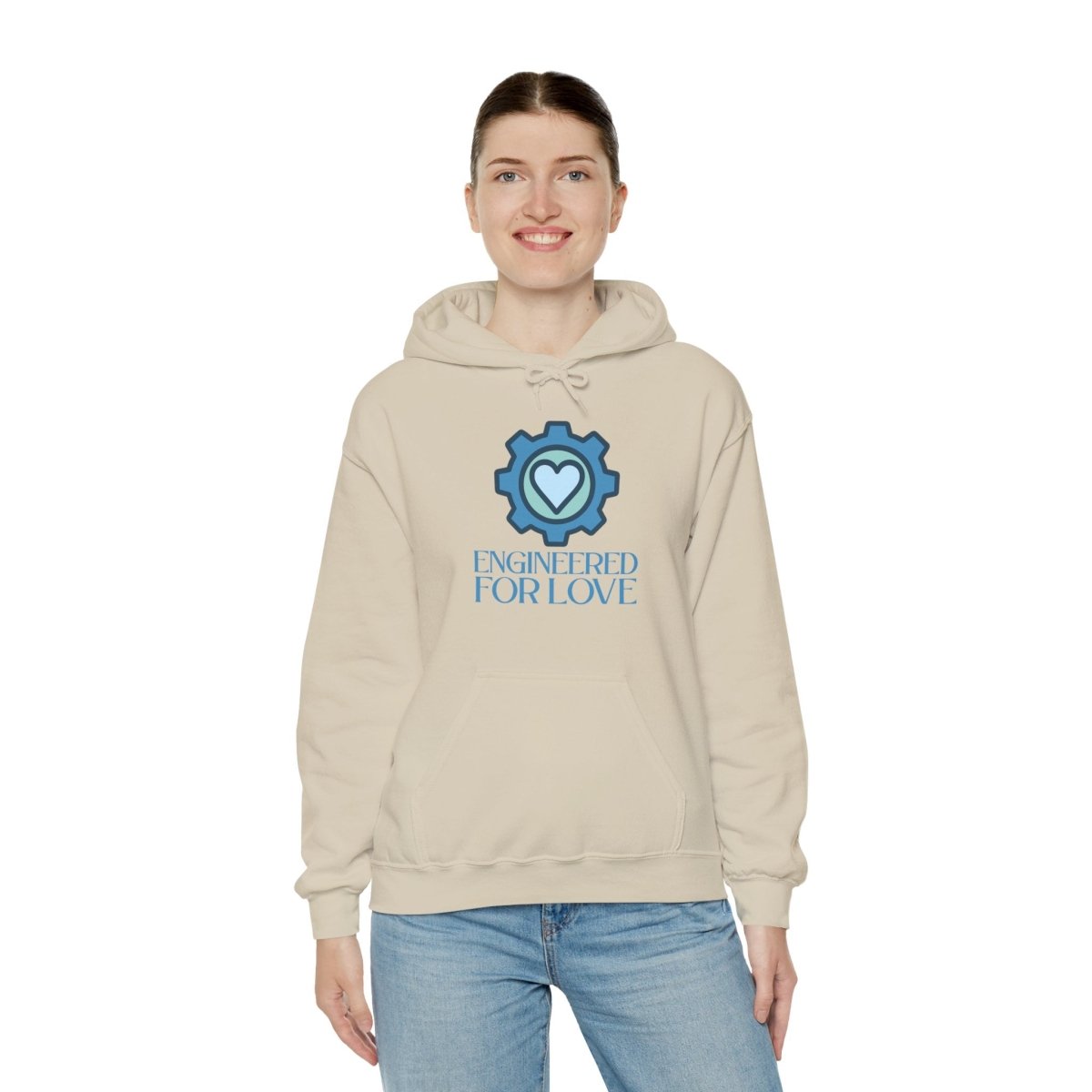 "Engineered for Love" Hoodie Cozy Unisex Sweatshirt, Perfect Gift for Engineers, Valentine's Day, Casual Wear, Birthday Present CW - 2 Blue - AI Tee Hero