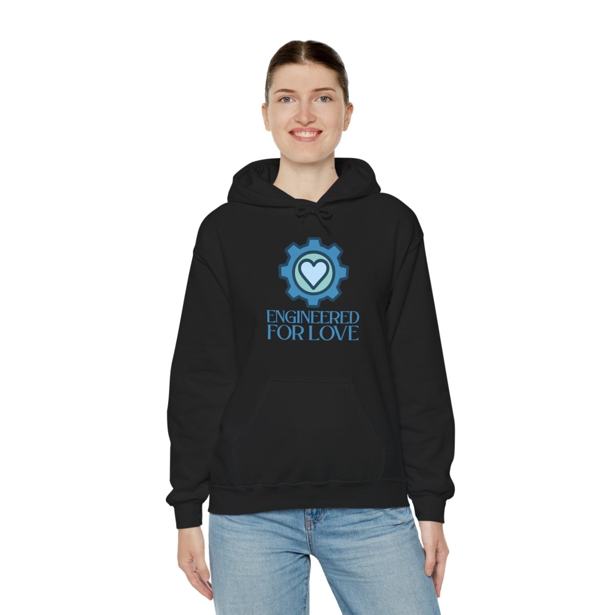 "Engineered for Love" Hoodie Cozy Unisex Sweatshirt, Perfect Gift for Engineers, Valentine's Day, Casual Wear, Birthday Present CW - 2 Blue - AI Tee Hero