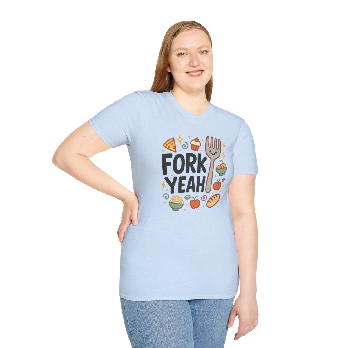 Foodie "Fork Yeah" T-Shirt, Unisex Cotton Tee, Cooking Gift Shirt, Kitchen Love, Food Lover Apparel, Culinary Humor Tee - AI Tee Hero