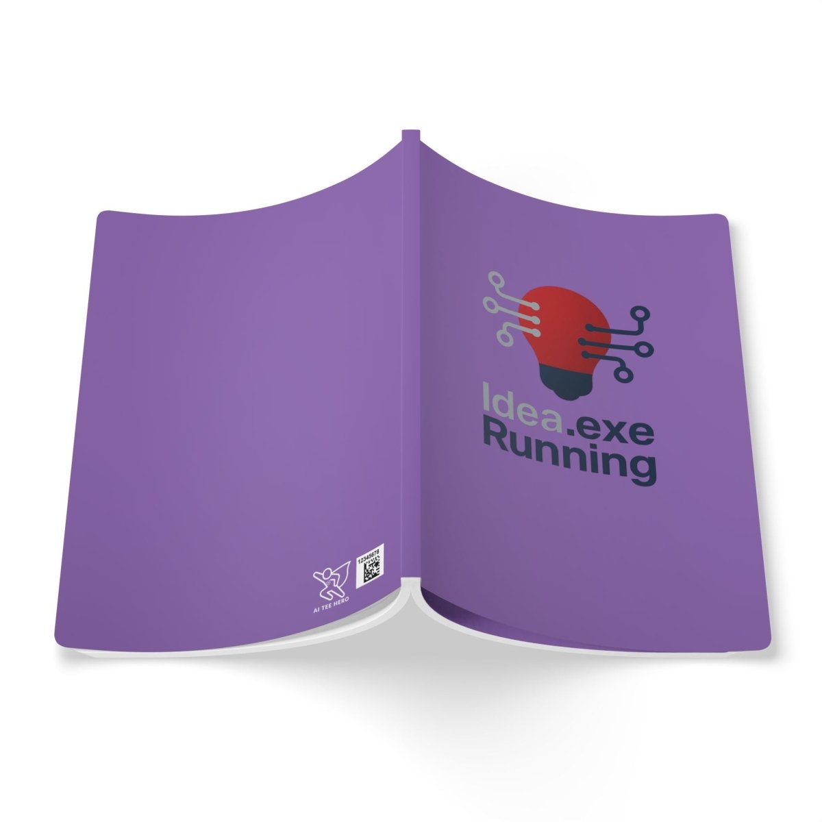 "Idea.exe Running" Tech - Inspired Softcover Journal for Creative Minds, Idea Journal, Writing Notebook, Gift for Students, Purple Notepad, Office Supplies - AI Tee Hero