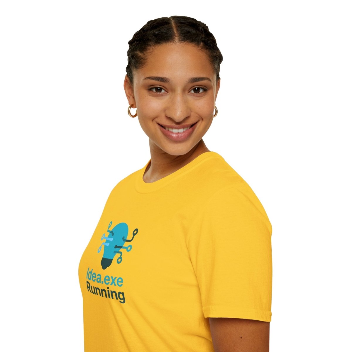 "Idea.exe Running" Tech - Inspired Unisex Softstyle T-Shirt, Geek Humor Tee, Casual Everyday Wear, Gift for Programmers, Unique Tech Gifts, Funny Coding Shirt CW - 1 Teal - AI Tee Hero