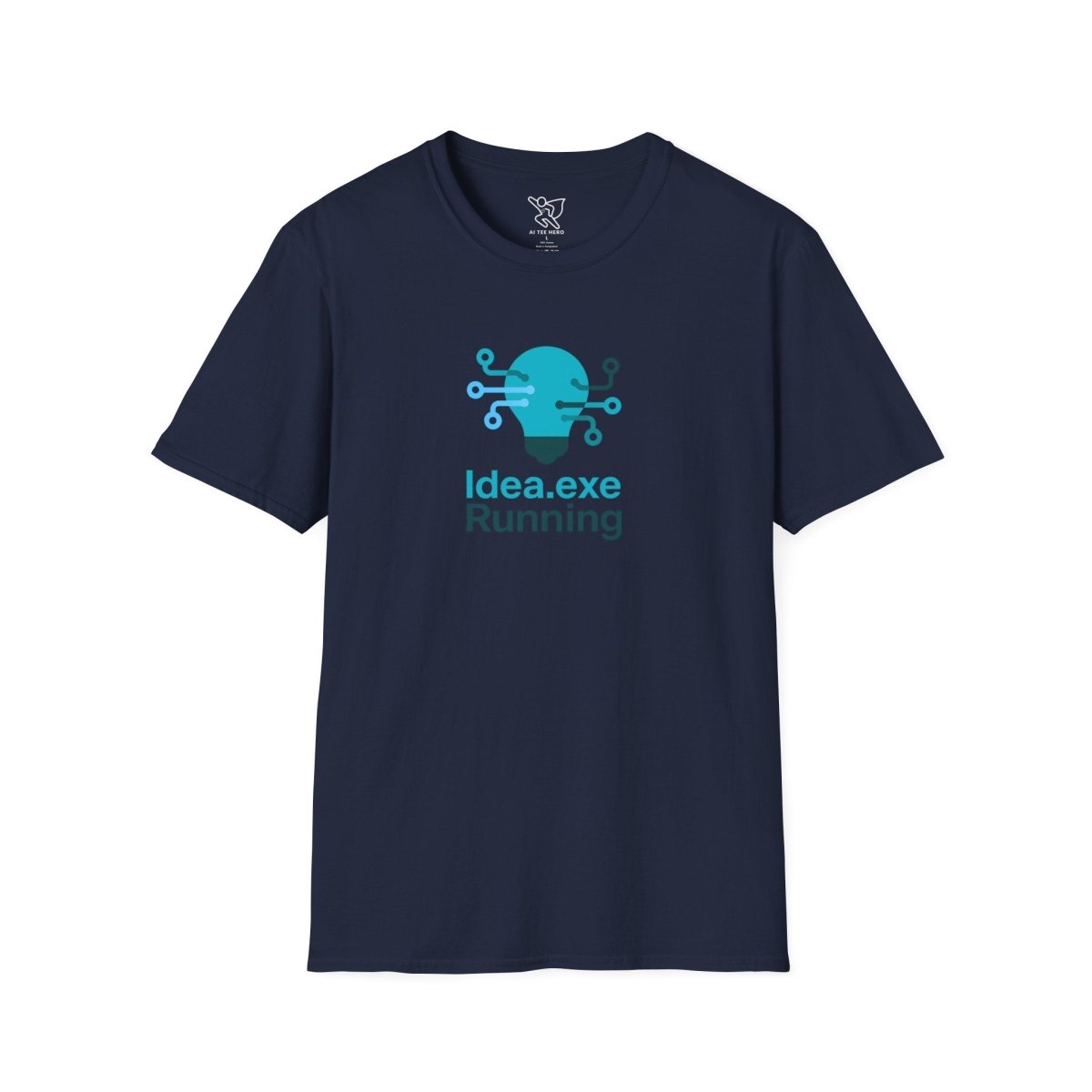 "Idea.exe Running" Tech - Inspired Unisex Softstyle T-Shirt, Geek Humor Tee, Casual Everyday Wear, Gift for Programmers, Unique Tech Gifts, Funny Coding Shirt CW - 1 Teal - AI Tee Hero