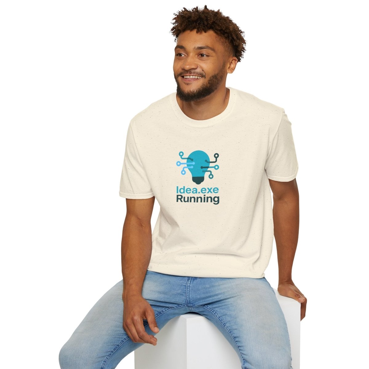"Idea.exe Running" Tech - Inspired Unisex Softstyle T-Shirt, Geek Humor Tee, Casual Everyday Wear, Gift for Programmers, Unique Tech Gifts, Funny Coding Shirt CW - 1 Teal - AI Tee Hero