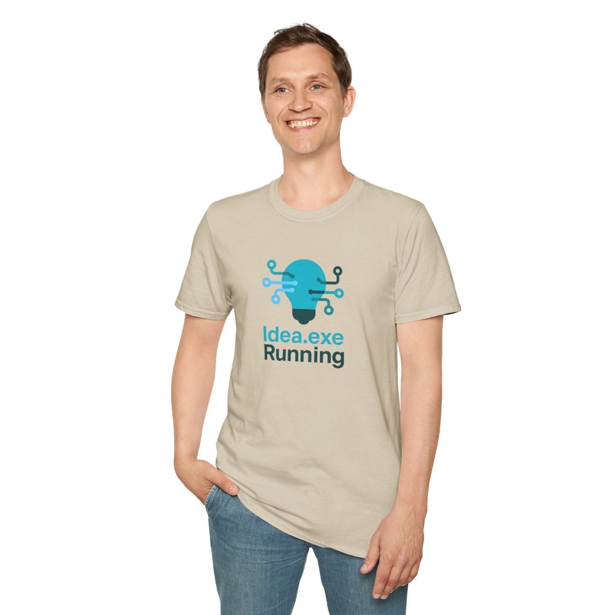 "Idea.exe Running" Tech - Inspired Unisex Softstyle T-Shirt, Geek Humor Tee, Casual Everyday Wear, Gift for Programmers, Unique Tech Gifts, Funny Coding Shirt CW - 1 Teal - AI Tee Hero