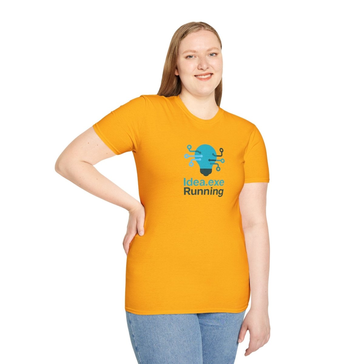 "Idea.exe Running" Tech - Inspired Unisex Softstyle T-Shirt, Geek Humor Tee, Casual Everyday Wear, Gift for Programmers, Unique Tech Gifts, Funny Coding Shirt CW - 1 Teal - AI Tee Hero