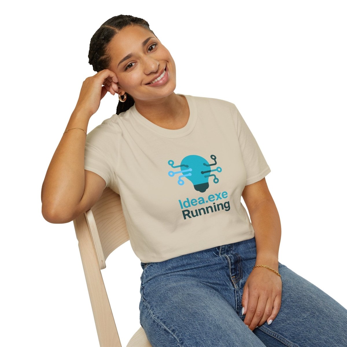 "Idea.exe Running" Tech - Inspired Unisex Softstyle T-Shirt, Geek Humor Tee, Casual Everyday Wear, Gift for Programmers, Unique Tech Gifts, Funny Coding Shirt CW - 1 Teal - AI Tee Hero