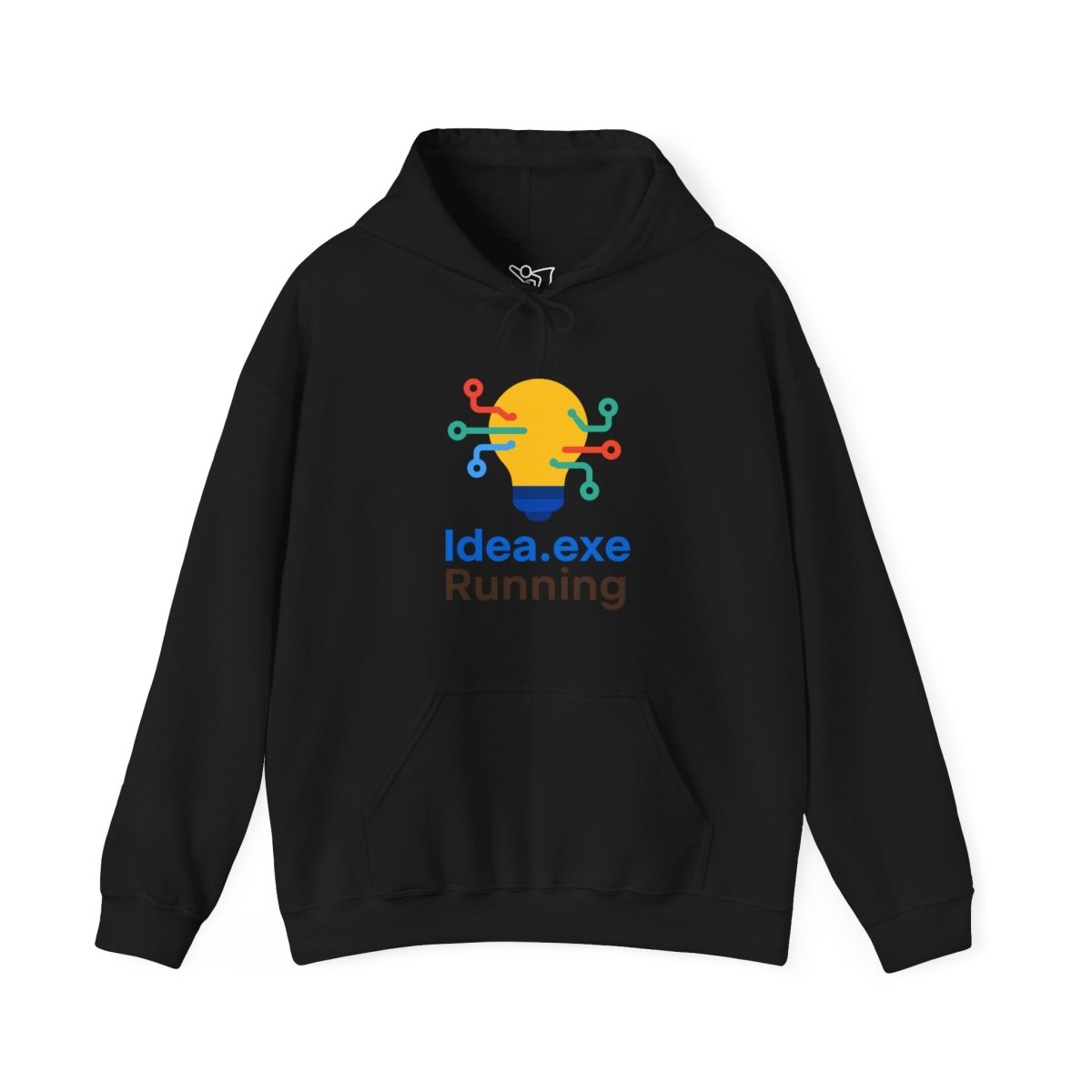 "Idea.exe Running" Unisex Heavy Blend™ Hooded Sweatshirt - Witty Tech Apparel, Vibrant Color Digital - Era Inspired Design - AI Tee Hero