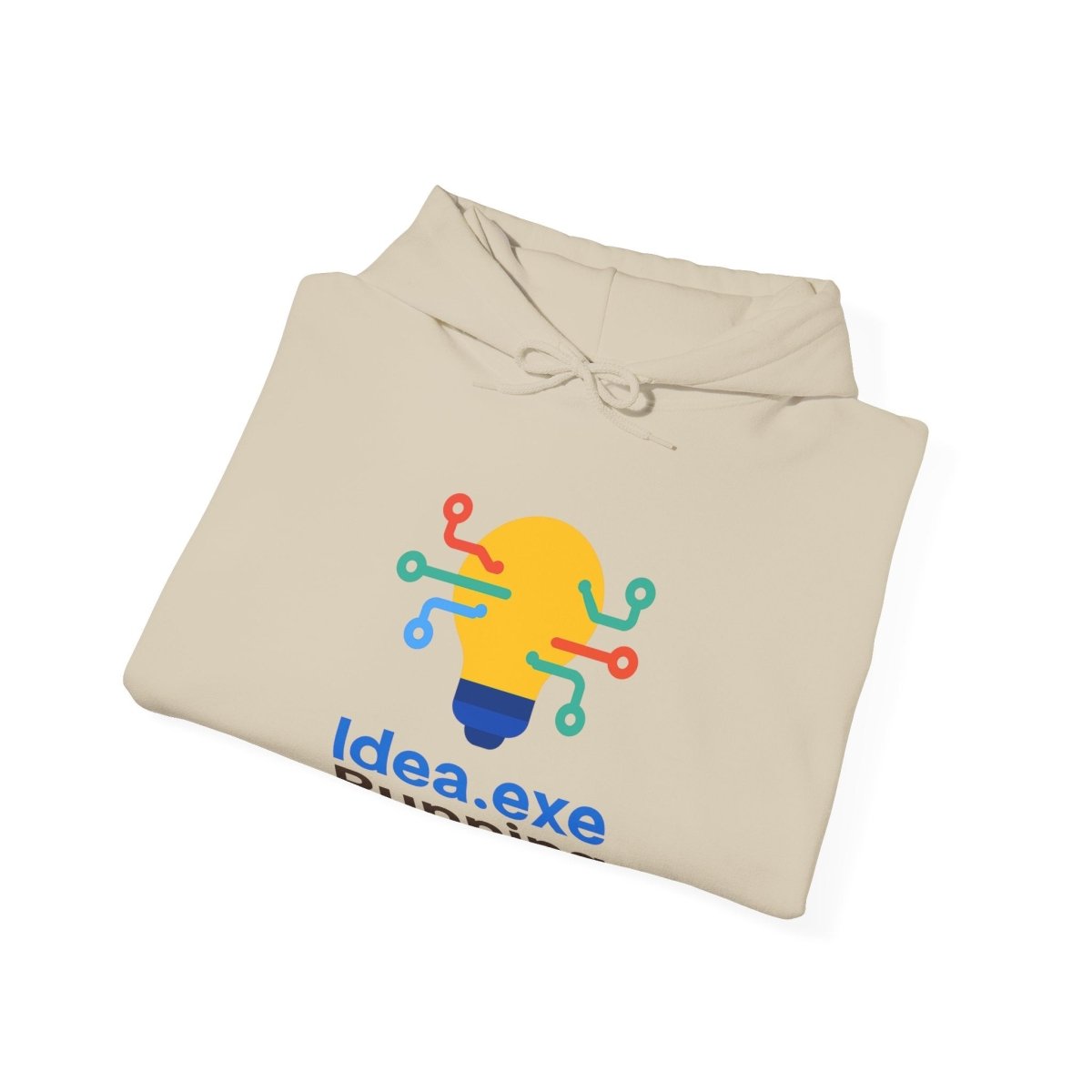 "Idea.exe Running" Unisex Heavy Blend™ Hooded Sweatshirt - Witty Tech Apparel, Vibrant Color Digital - Era Inspired Design - AI Tee Hero