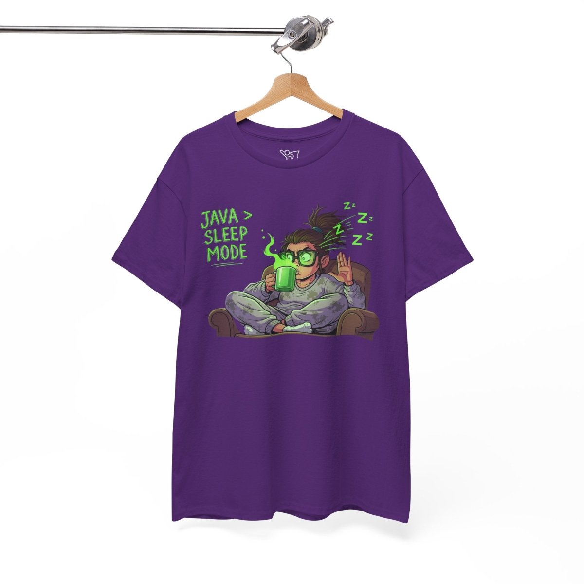"Java > Sleep Mode" CW - 1 Unisex Heavy Cotton Tee, Casual Wear, Gift for Coffee Lovers, Relaxation Shirt, Graphic Tee for Holidays - AI Tee Hero