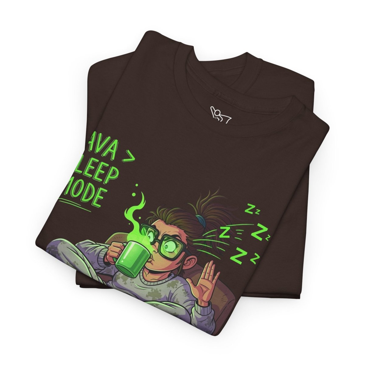 "Java > Sleep Mode" CW - 1 Unisex Heavy Cotton Tee, Casual Wear, Gift for Coffee Lovers, Relaxation Shirt, Graphic Tee for Holidays - AI Tee Hero