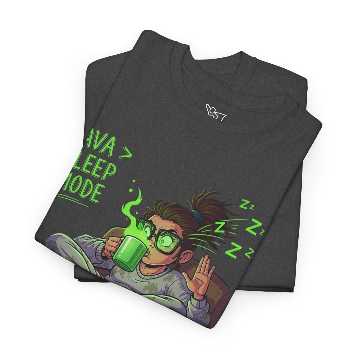 "Java > Sleep Mode" CW - 1 Unisex Heavy Cotton Tee, Casual Wear, Gift for Coffee Lovers, Relaxation Shirt, Graphic Tee for Holidays - AI Tee Hero