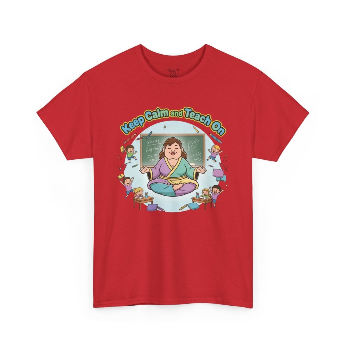 "Keep Calm and Teach On" Unisex Heavy Cotton Tee, Teacher Gift, School Spirit, Classroom Humor, Back to School, Educational Apparel - AI Tee Hero