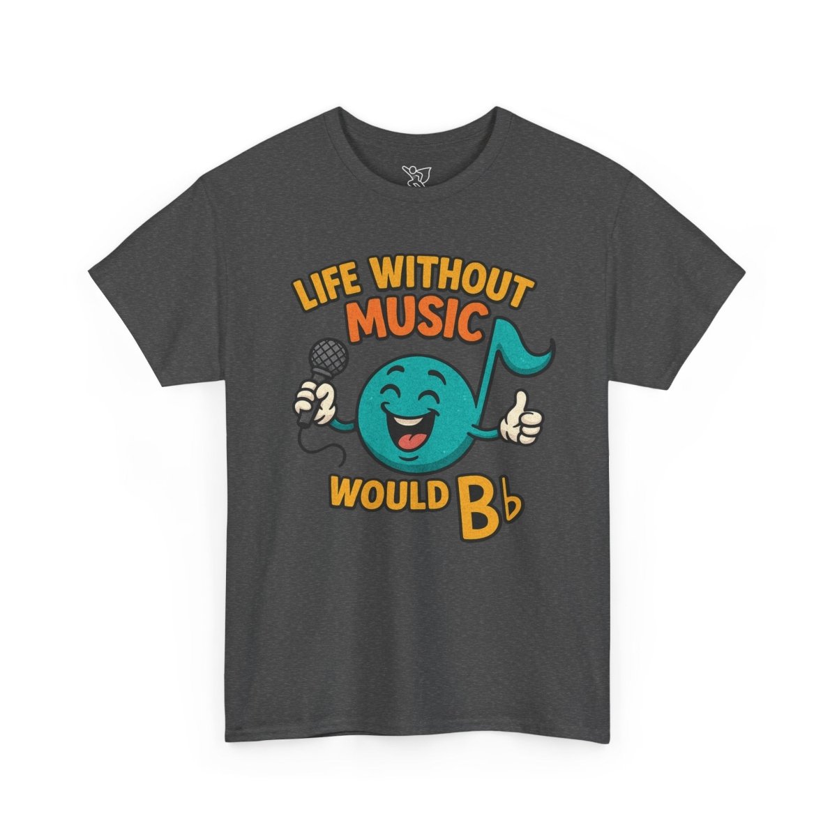 "Life Without Music, Would B flat" Unisex Heavy Cotton Tee, Music Lover Shirt, Gift for Musicians, Funny Quote Tee, Casual Wear, Concert Outfit - MINDSet - AI Tee Hero