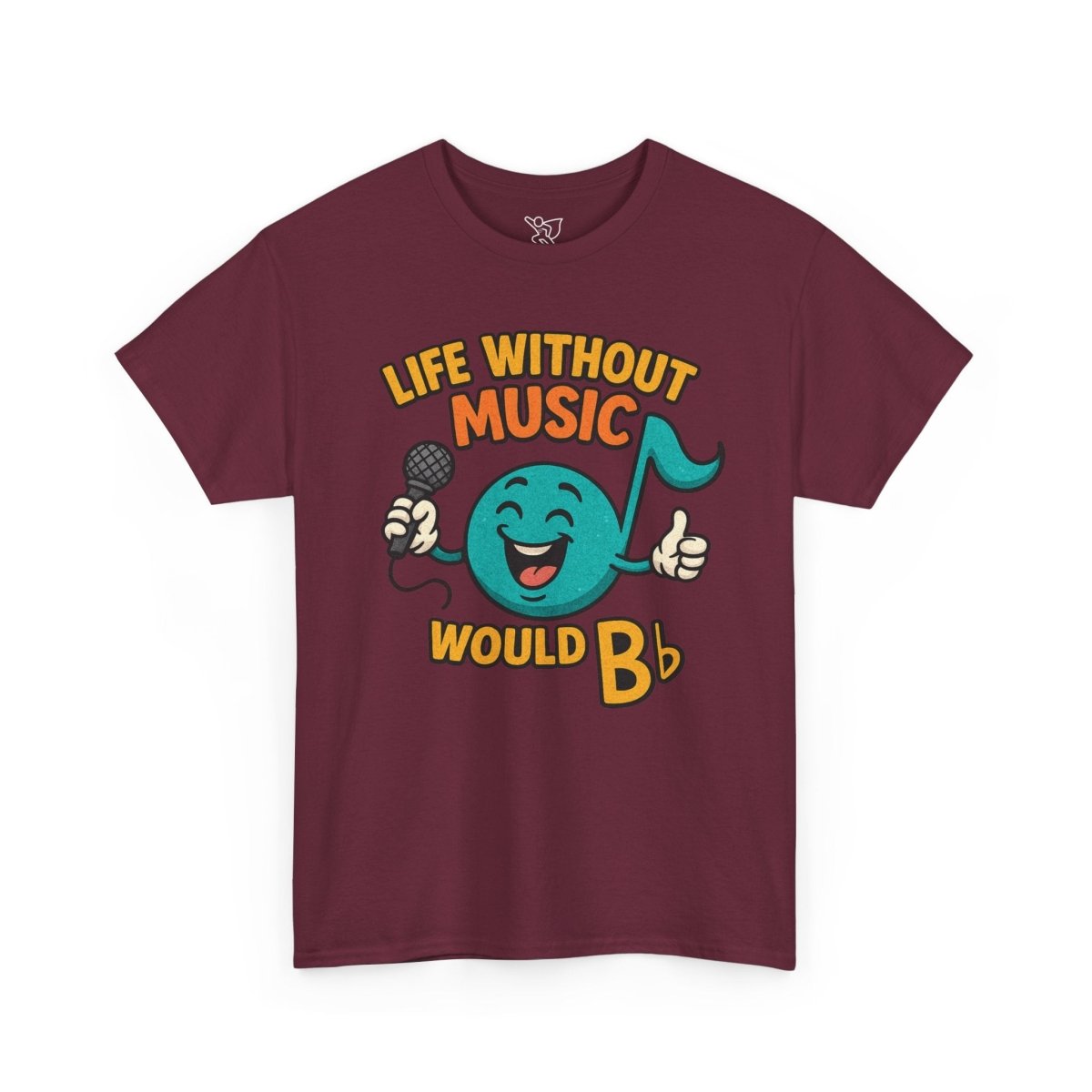 "Life Without Music, Would B flat" Unisex Heavy Cotton Tee, Music Lover Shirt, Gift for Musicians, Funny Quote Tee, Casual Wear, Concert Outfit - MINDSet - AI Tee Hero